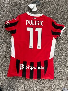 Puma 2024/2025 AC Milan authentic Version Home Jersey Sz L Pulisic Serie A